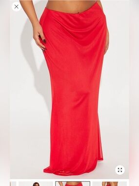 Fashion Nova Red Maxi Skirt